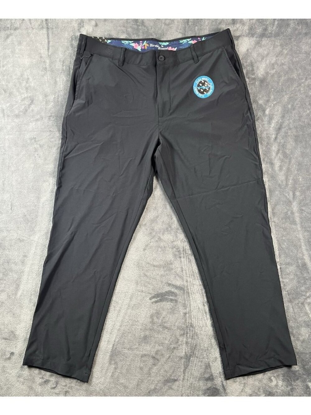 Birdie Bound Golf Pants Mens 38x30 Black New Performance Stretch Flex Waist NWT